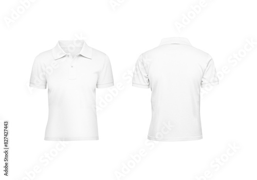 Ultimate Blank Mockup Set for Kids, White Polo Shirts with Front and Back Views Transparent Background Template.