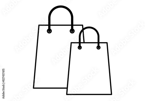 Icono negro de dos bolsas de la compra.