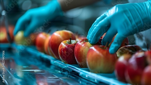 Ensuring Apple Quality Meets Safety Standards through Testing Lab. Concept Apple Quality, Safety Standards, Testing Lab, Product Evaluation, Manufacturing Compliance