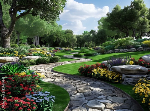 Garden landscape design renderings