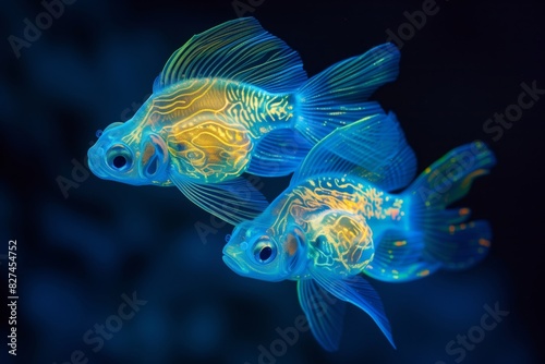 a very bright and colorful aquarium fish