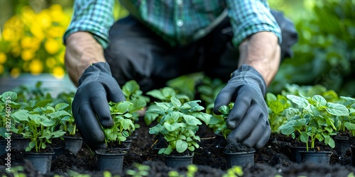Urban Gardener Cultivating Green Spaces in the City for Environmental Enhancement Initiative. Concept Urban Gardening, Green Spaces, Environmental Enhancement, City Initiatives, Community Involvement