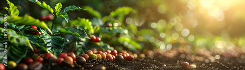 Coffee Sustainability Practices Concept: High Resolution Image Showcasing Eco Friendly Coffee Production in Realistic Detail