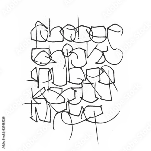 Graffiti alphabet pen handwrite