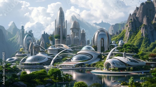 A futuristic city powered by a combination of solar, wind, and hydroelectric energy --ar 16:9 --seed 41488034 --stylize 250 Job ID: b15b0098-5acb-4f6d-ab5d-3bfaaf9823af