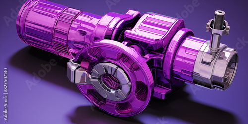  An HD image of a purple plumber drain clog service tool, featuring crisp and detailed visuals. 