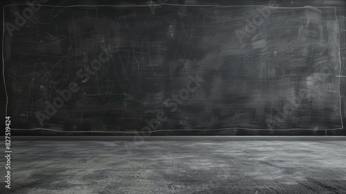 Blank blackboard with chalk marks, ready for educational or creative content. Perfect for school, presentation, or teaching concepts.