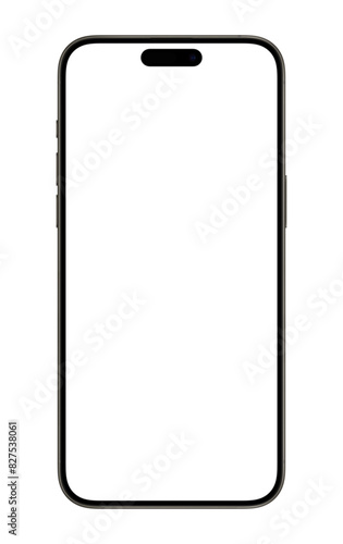 Mockup Iphone 15, 16 pro, 16 pro max. Realistic black mockup of new Apple Computers iPhone 14 mini blank screen mock. PNG image clay flat vector, line style screen template frame cutout dynamic island