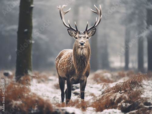 Winter woodland scene evokes nostalgia with vintage filter