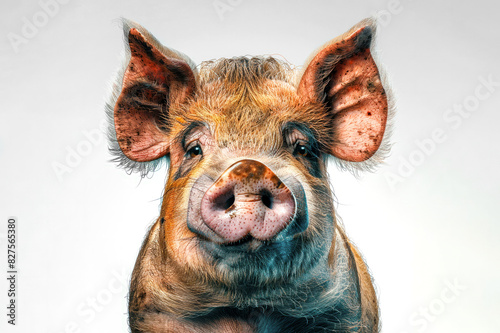 Inquisitive Pig Portrait