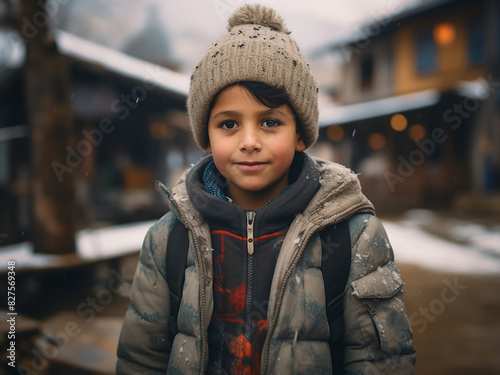Image captures a Himalayan child in Kullu, Himachal Pradesh, India, February 4, 2019