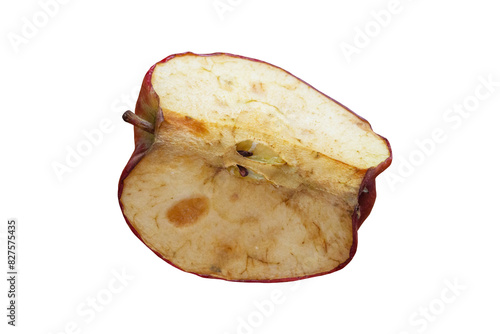 Rotten apple isolated on transparent background