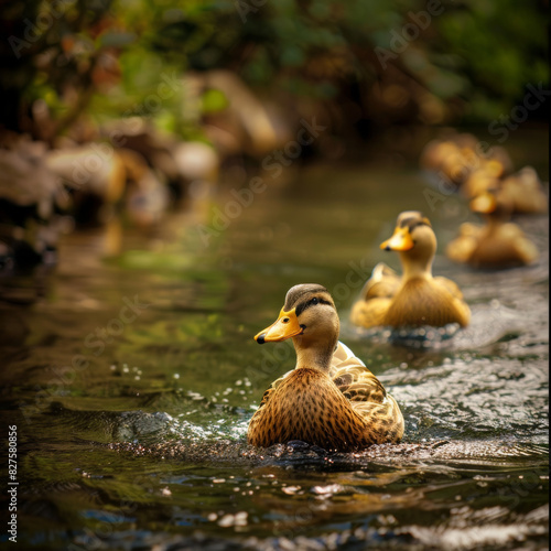 Get your ducks in a row, get our ducks into a row, business cliche saying idioms concept for leaders and competition