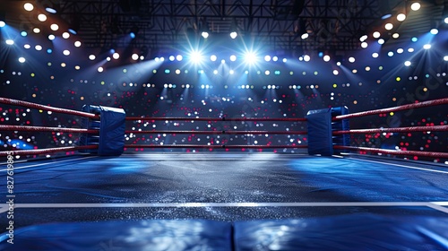 Boxing ring in an arena