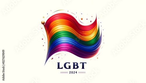LGBT with LGBTQ pride Couple rainbow flag 2024 pride flag