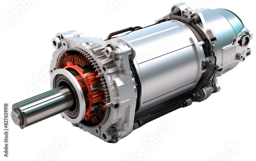 Innovative Starter Motor Design With Smart Control Isolated On Transparent Background PNG.