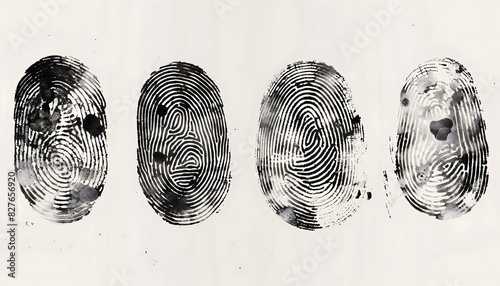Black and White Fingerprints Illustration for Crime Investigation Related Design