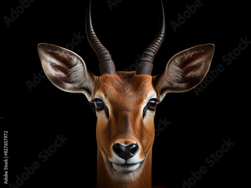 Male impala (Aepyceros melampus) seen up close