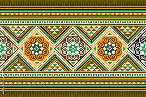 Tribal hmong pattern traditional textiles abstract ethnic geometric pattern. Designs for background or wallpaper, carpets, batik, vector illustration