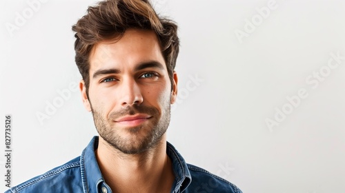 Confident and Friendly Handsome Man Portrait on White Background