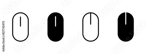 Simple computer mouse icon. Click button symbol. Scroll sign isolated illustration.
