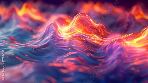 3D Abstract fractal flames with vibrant hues