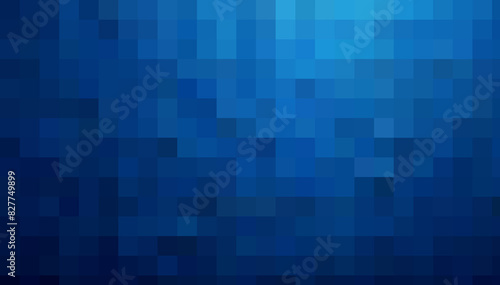 Gradient blue background. Geometric texture of light-dark blue squares. The substrate for branding, calendar, postcard, screensaver, poster, cover. A place for your design or text. Vector illustration