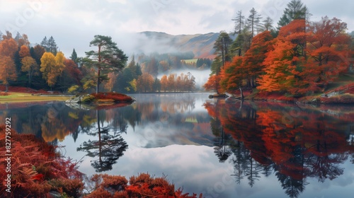 "Enchanting Tarn Hows Autumn Landscape in Lake District, UK"