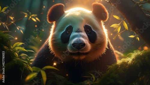 Retrato oso panda.