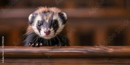 A ferret on trial: facing accusations in a courtroom. Concept Courtroom Drama, Legal Battle, Ferret Accused, Trial Proceedings, Animal Justice