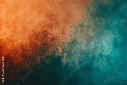 A noise gradient background transitioning from warm orange to cool teal, with a fine noise texture adding depth