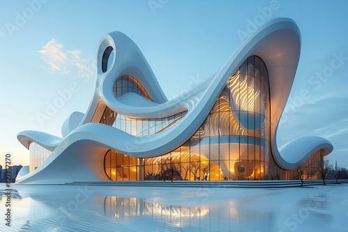 Depicting a artmuseum in astana / czoonki, high quality, high resolution