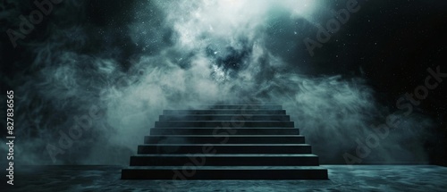 Dark and mysterious staircase leads to the unknown.