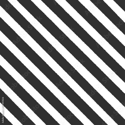 手描きの黒と白の斜めストライプの背景 - シンプルでおしゃれなバナー - 正方形 