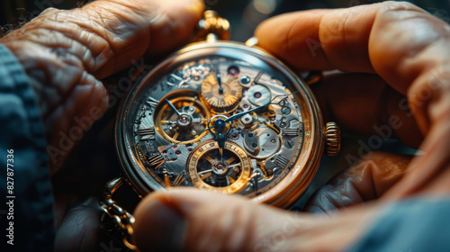 a close up of a person holding a watch