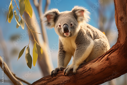 Koala at outdoors in wildlife. Animal