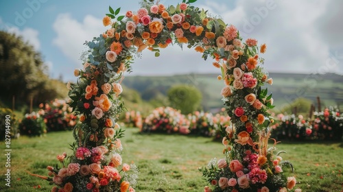 Outdoor Ceremony With Flowers and Greenery