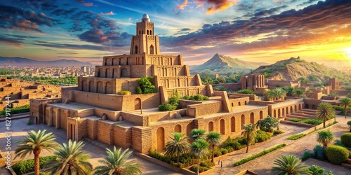 Exploring ancient Babylon with views of the Tower of Babel, biblical artifacts, and ruins
