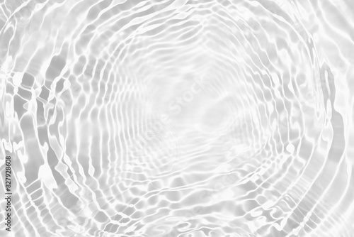 Abstract transparent white water surface with splashing ripples and bubbles. Natural reflection sunlight on water texture. Summer water banner background. Spa concept, Mockup for product, copy space