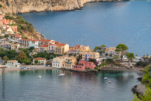 Picturesque Assos town on Kefalonia island, Ionian sea, Greece.