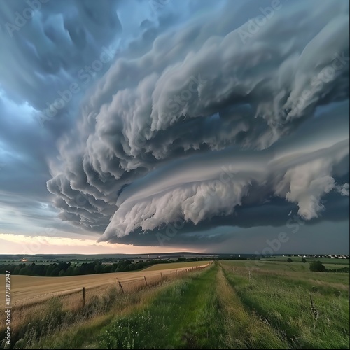  Potężna burza nad otwartym polem