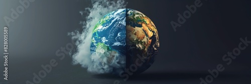 Half of earth is polluted and half of earth is clean.
