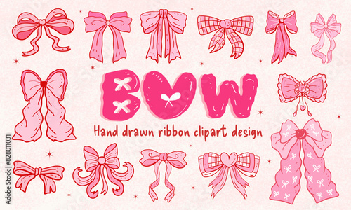 Bow coquette clipart, cute, y2k, coquette aesthetic, bows clipart, crafts Bows Coquette, pink ribbon, Pink Coquette Ribbon Clipart Gift bow clipart Decoration valentine gift, cute drawing bow
