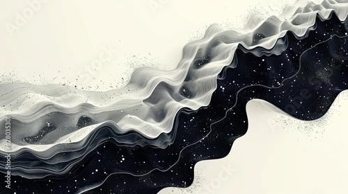 data black and white banner, flat vector, abstract illustration drawing 