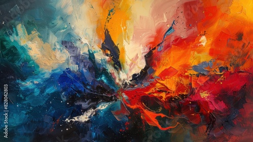 In this abstract masterpiece, An artist's vision comes to life It captures the essence of beauty and creativity with a variety of colors and shapes. It's a testament to endless possibilities.