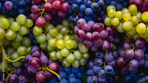 hermoso fondo de frutas coloridas uvas recien cortadas y jugosas racimos de uvas para vino