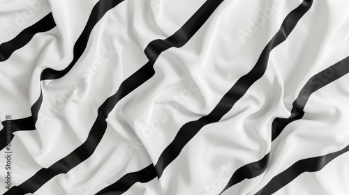 Fabric cloth pattern with black diagonal lines on a white background