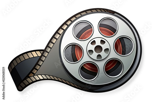 Movie film reel png sticker, entertainment graphic, transparent background