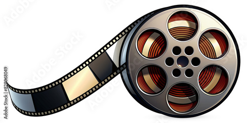 Movie film reel png sticker, entertainment graphic, transparent background