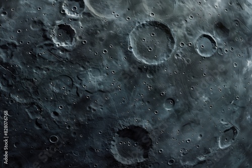 A black and white photo of a moon with many craters